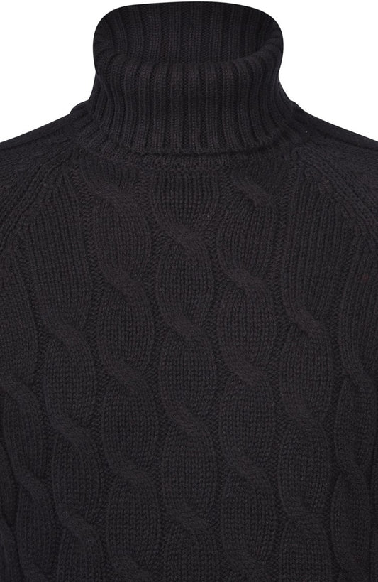 ID80277-Gran Sasso Navy Cable Roll Neck