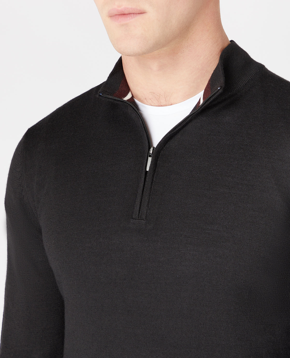 ID24722-Remus Black Zip Neck Knitwear