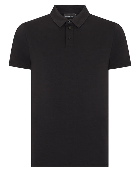 ID25164-Remus Black Tencel Polo Shirt