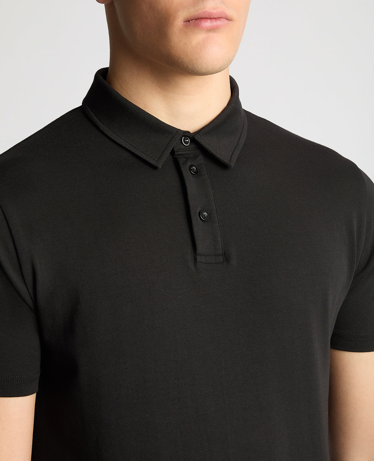 ID25164-Remus Black Tencel Polo Shirt