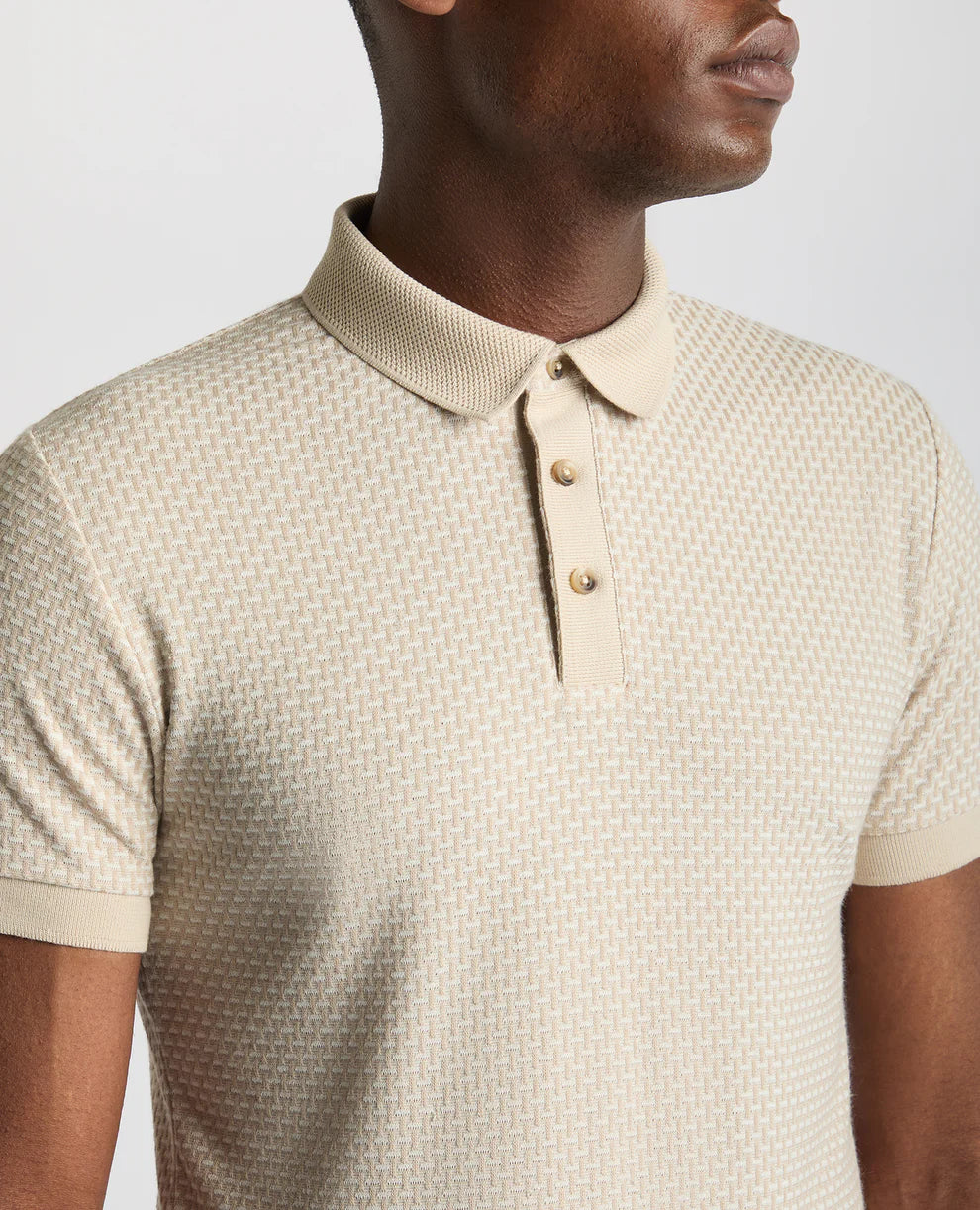 ID25174-Remus Beige Jaquard Polo Shirt