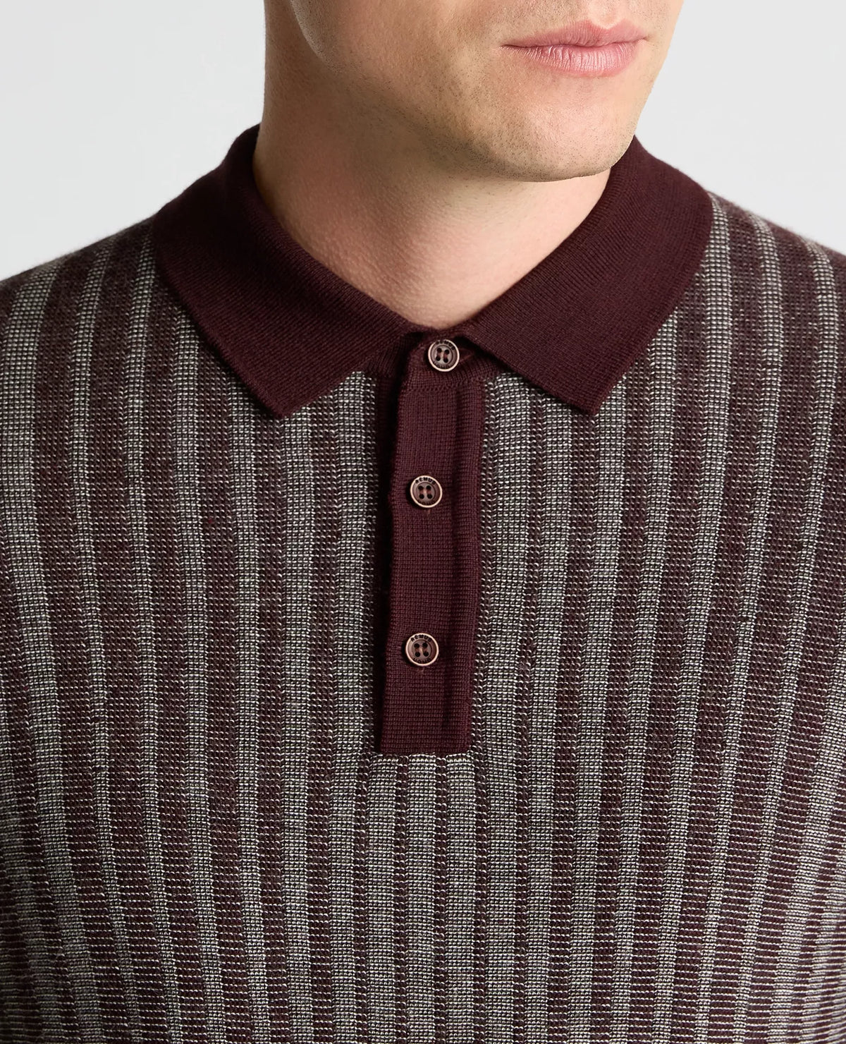 ID25563-Remus Mulberry Long Sleeve Polo Shirt
