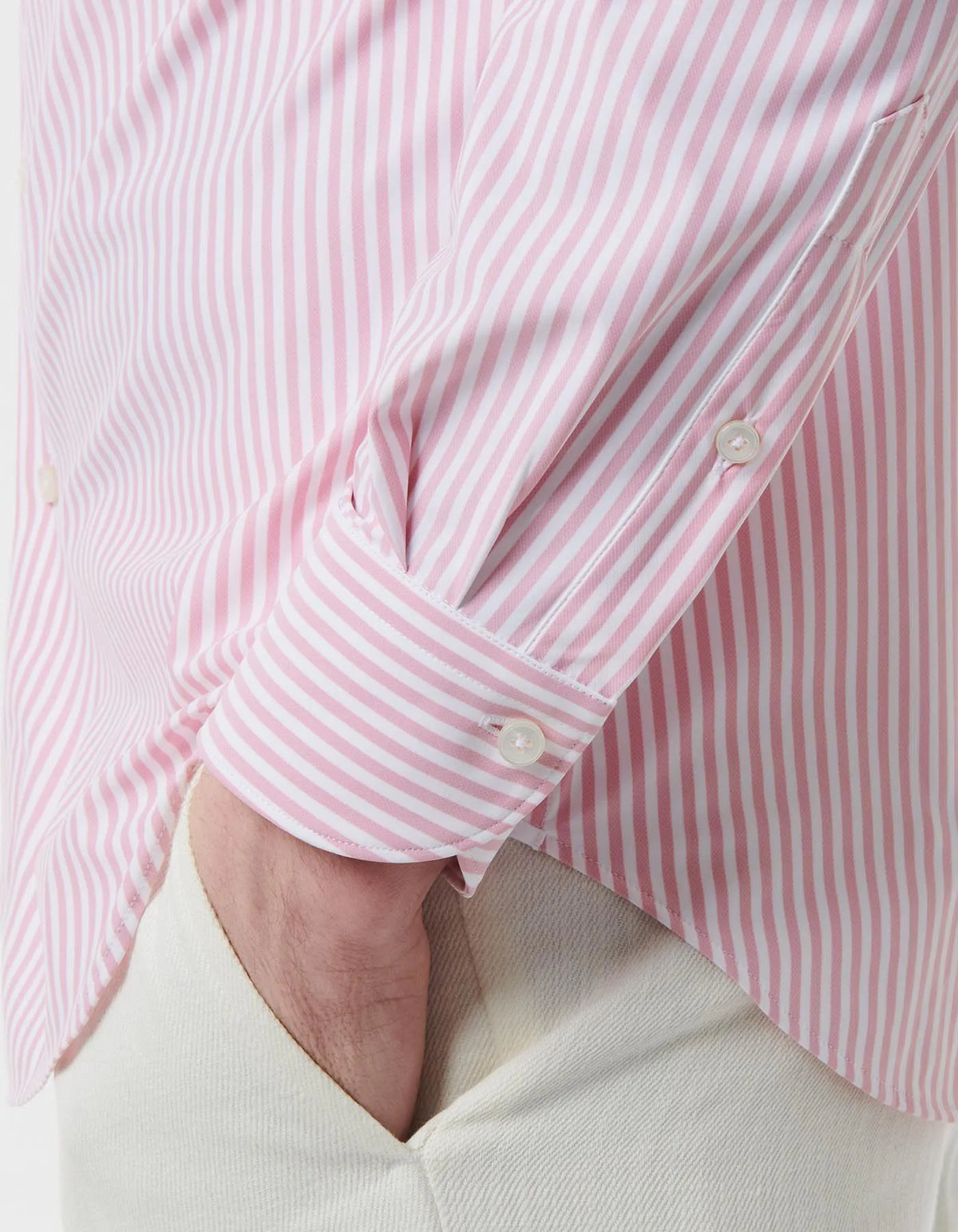 ID24123-Xacus "Active" Pink Stripe Shirt