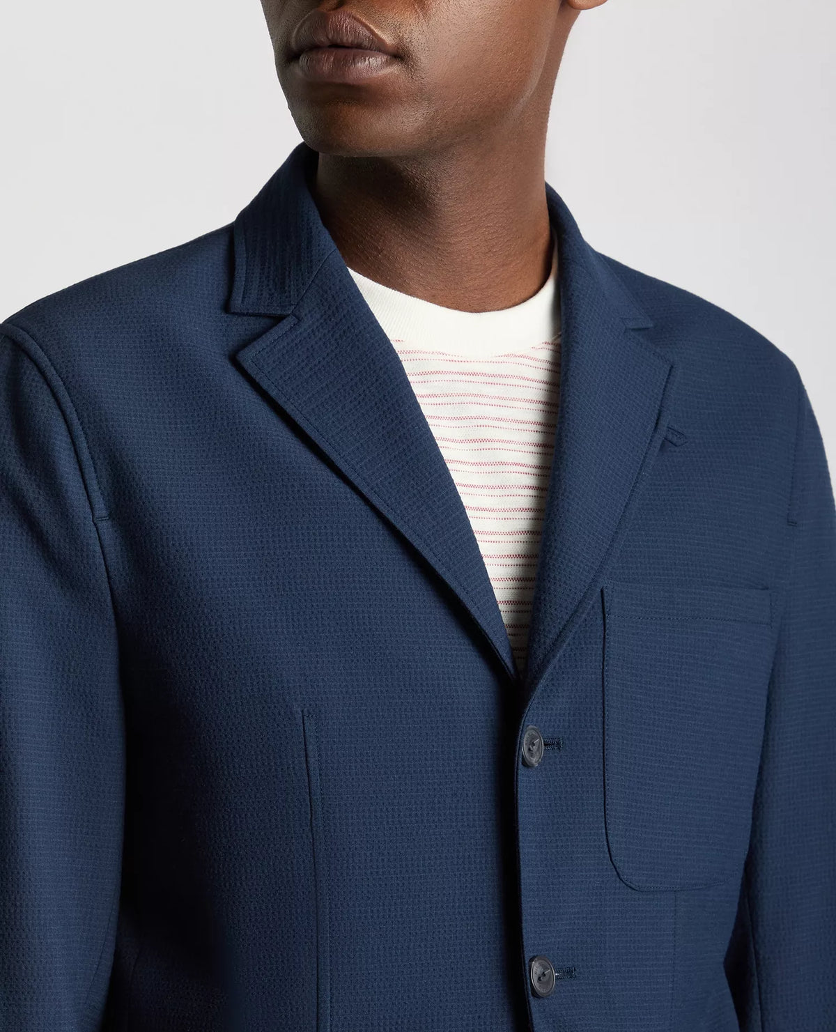 ID25199-Remus Navy Seersucker Soft Blazer