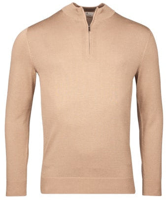 ID25345-Thomas Maine Beige Quarter Zip knitwear