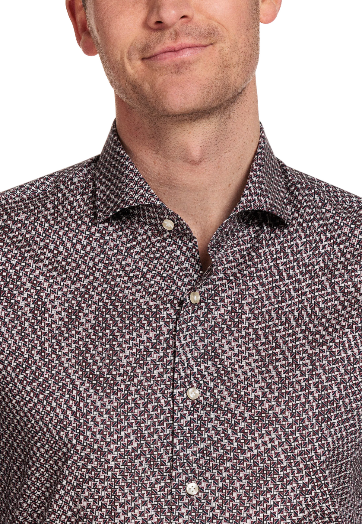 ID60347-Thomas Maine Red Blue Print Shirt
