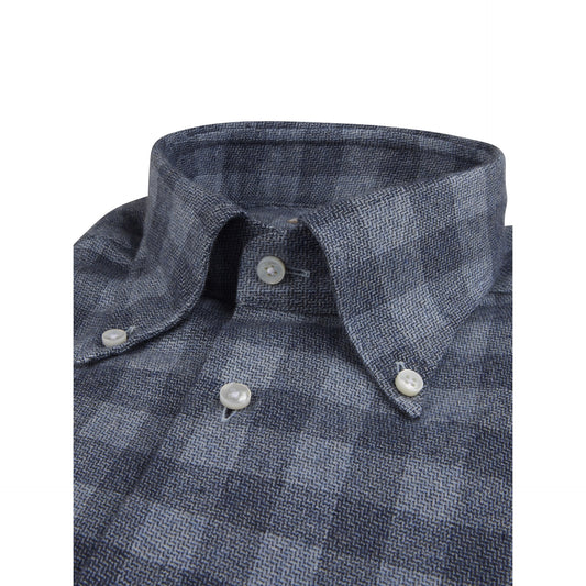 ID80370-Stenstroms Grey Navy Check Shirt