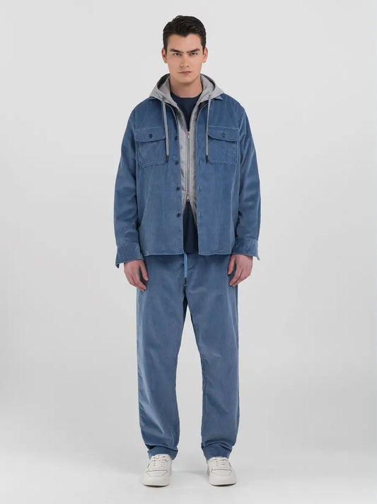ID24995-Replay Sartoriale Sky Cord Overshirt