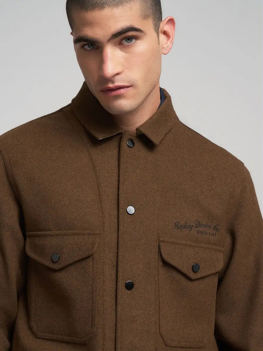ID25825-Replay Brown Wool Jacket
