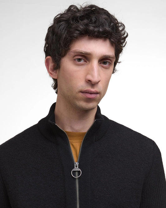 Barbour Black Milburn Full Zip Cardigan