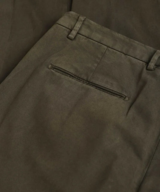 ID80175-Briglia Olive Textured Cotton Trouser