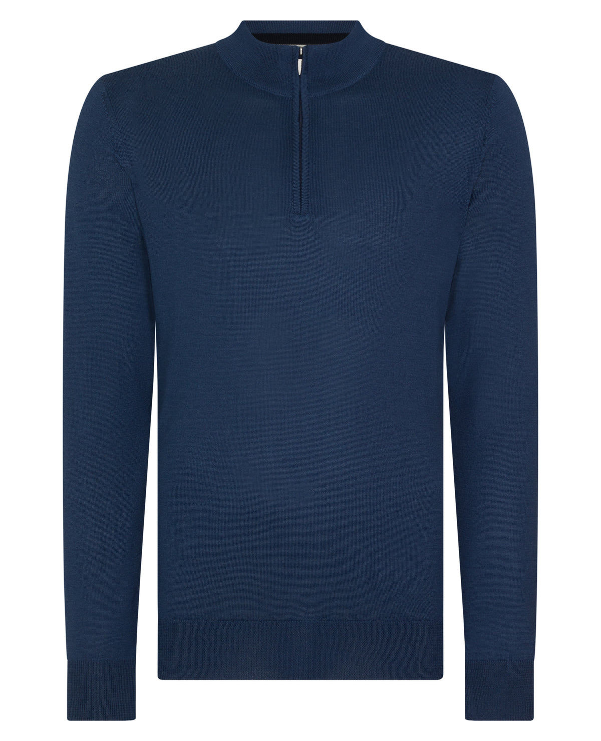 ID60283-Remus Petrol Blue Half Zip Knitwear
