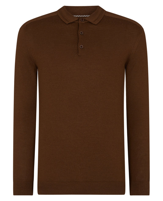 ID60289-Remus Brown Pattern Sleeve Polo
