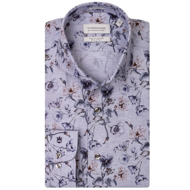 ID8256-Thomas Maine Sky Floral Shirt