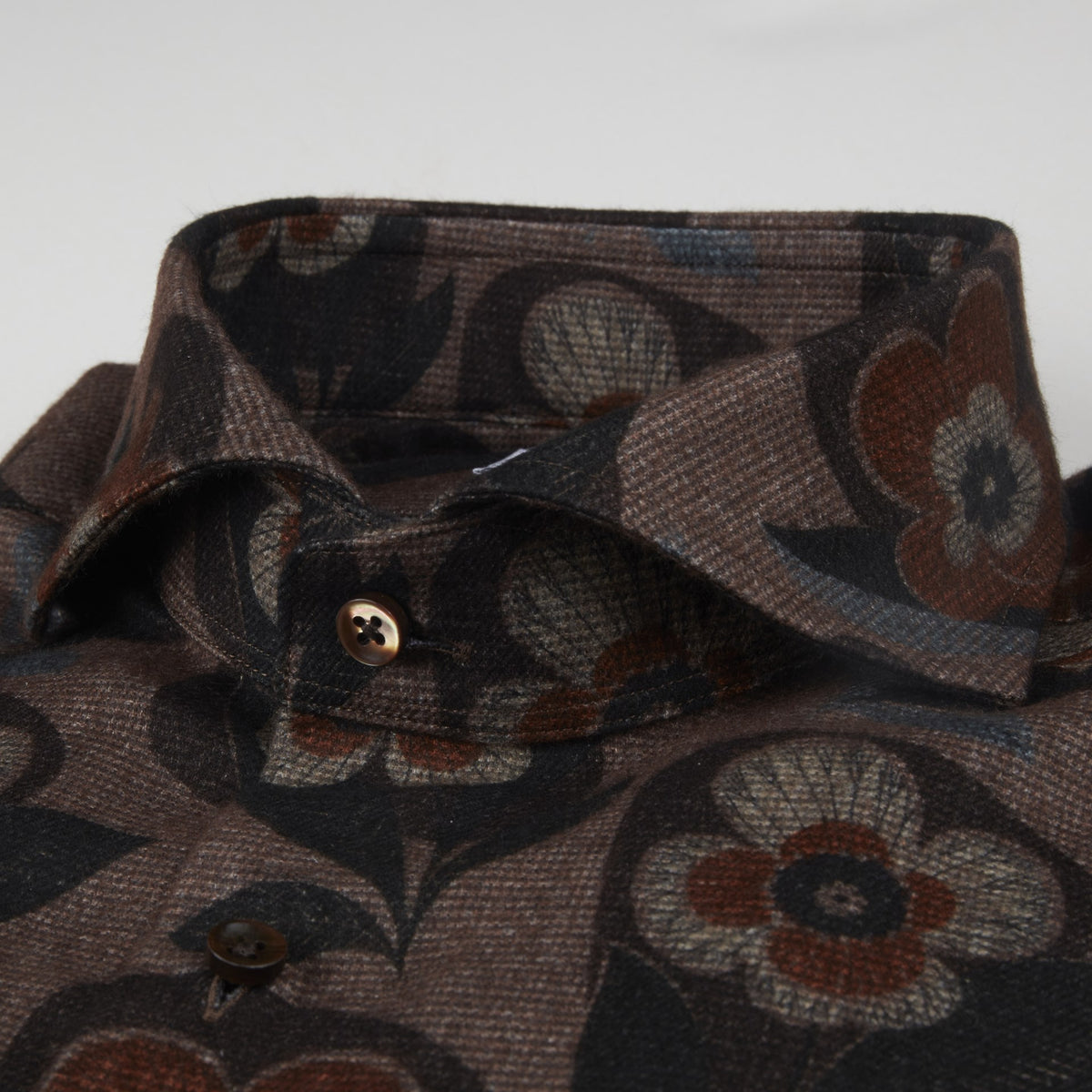 ID40111-Stenstroms Brown Floral Shirt
