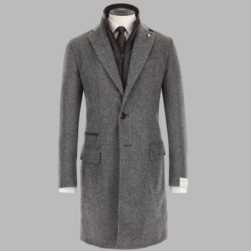 ID6490-Luigi Bianchi Mantova Grey Overcoat
