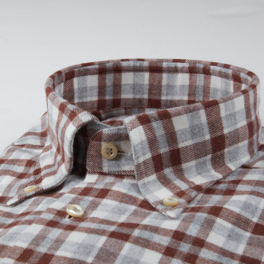 ID60330-Strenstroms- Check Button Down Rust Grey