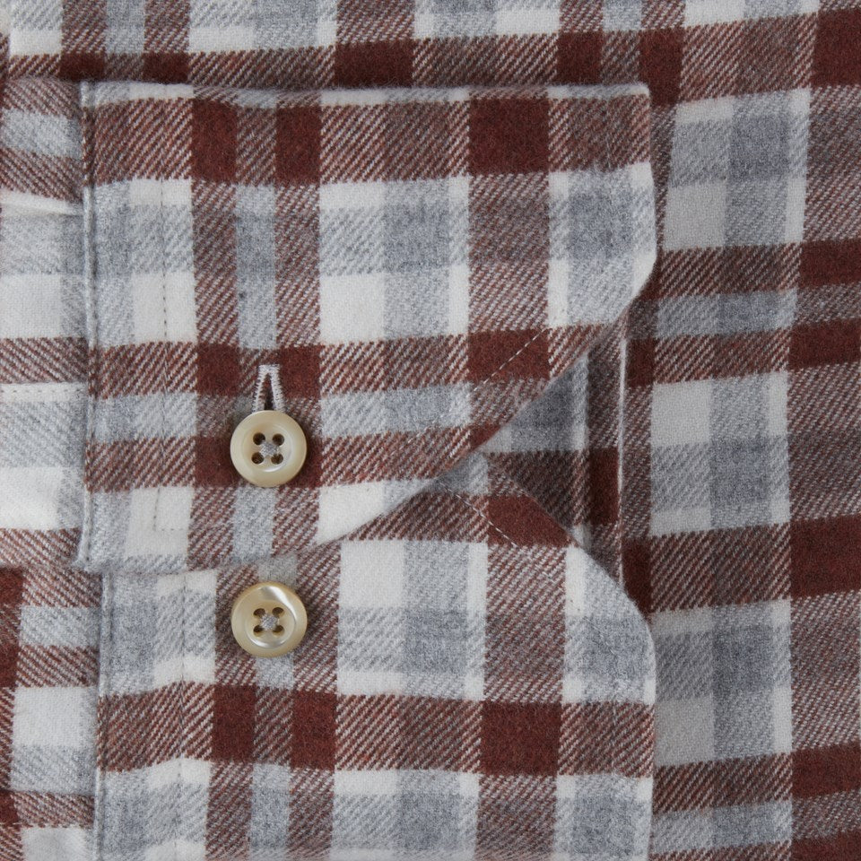 ID60330-Strenstroms- Check Button Down Rust Grey