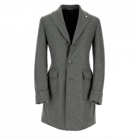 ID6489-LBM Grey Padded Overcoat