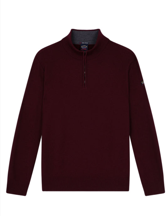 ID80351-Paul and Shark Burgundy Waffle Knitwear