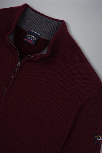 ID80351-Paul and Shark Burgundy Waffle Knitwear