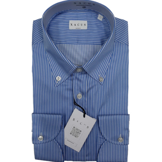ID80402-Xacus Royal Stripe Button Down