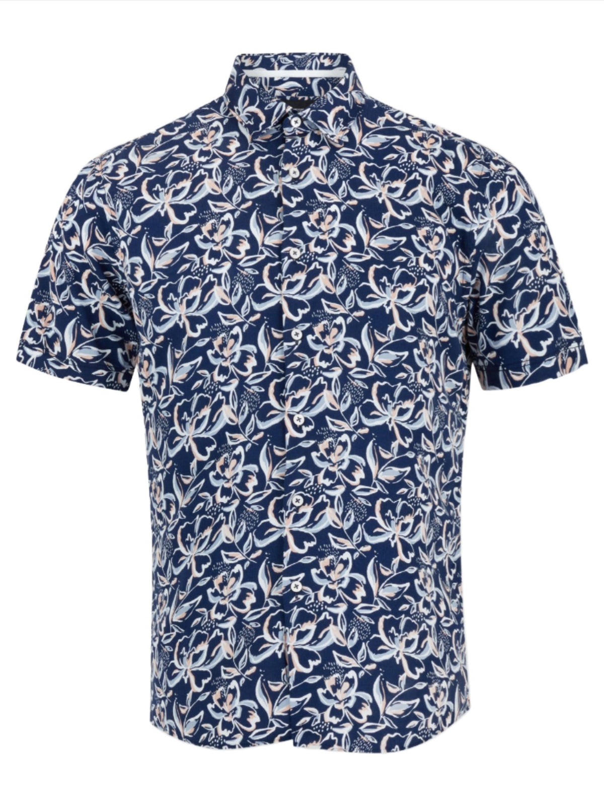 ID24427-Remus Navy Print S/Sleeve