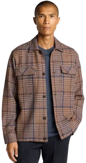 ID25576-Remus Brown Navy Check Overshirt