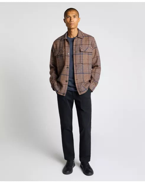 ID25576-Remus Brown Navy Check Overshirt