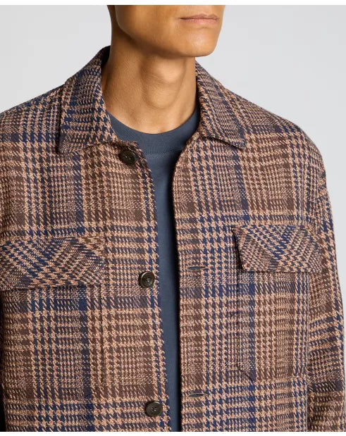 ID25576-Remus Brown Navy Check Overshirt
