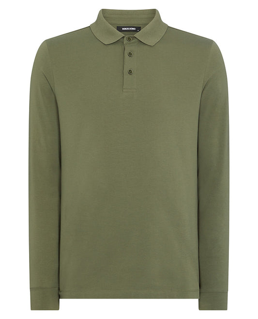 ID24689-Remus Khaki Long Sleeve Polo Shirt