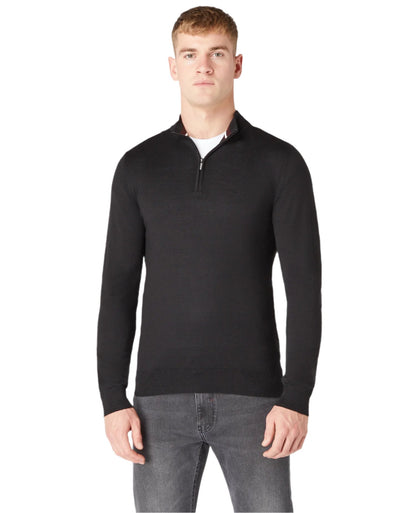 ID24722-Remus Black Zip Neck Knitwear
