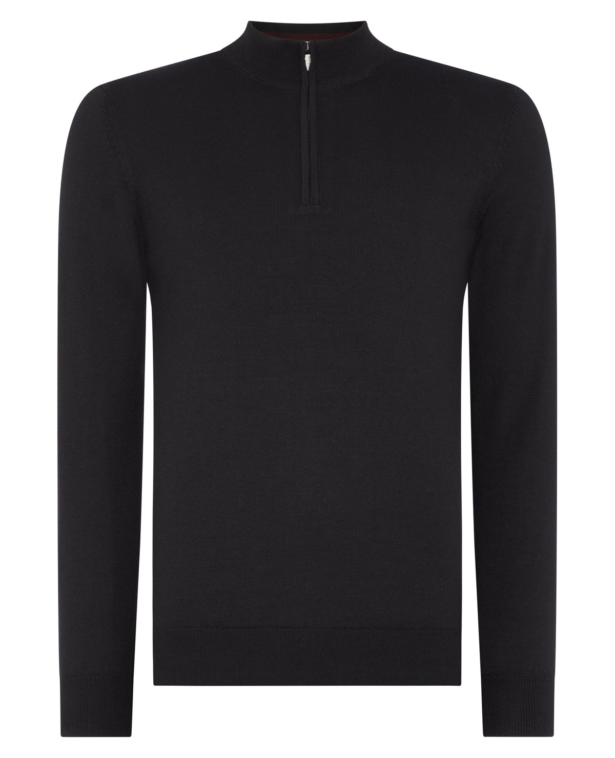 ID24722-Remus Black Zip Neck Knitwear