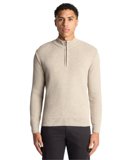 ID24728-Remus Ecru Quarter Zip Knitwear