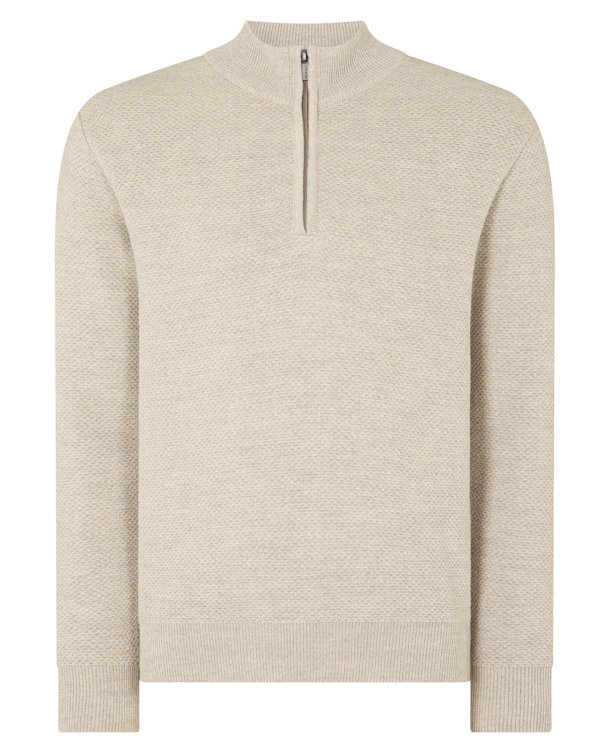 ID24728-Remus Ecru Quarter Zip Knitwear