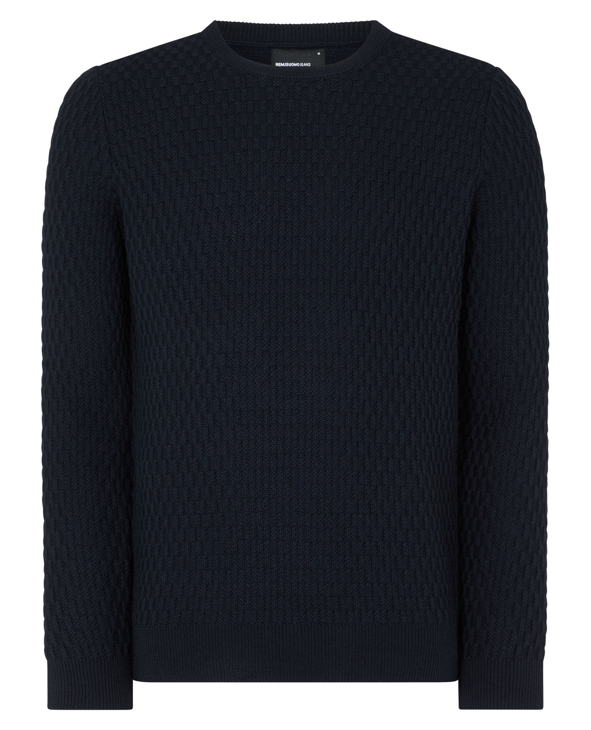 ID24726-Remus Navy Bubble Knit Crew Neck
