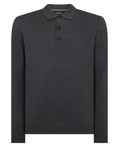 ID80076-Remus Charcoal Knitted Polo Shirt