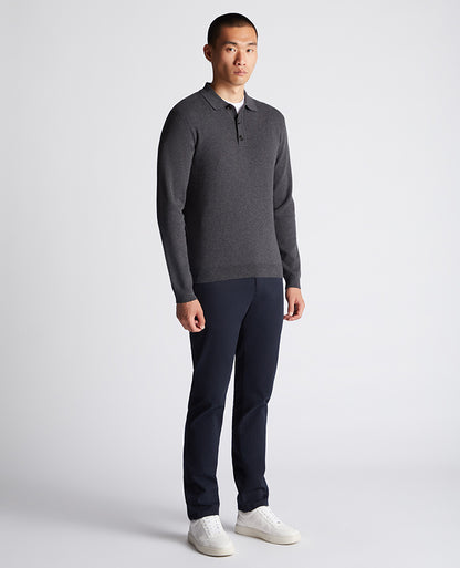ID80076-Remus Charcoal Knitted Polo Shirt