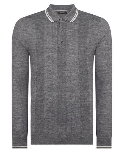 ID80066-Remus Grey Tipped Knitted Polo