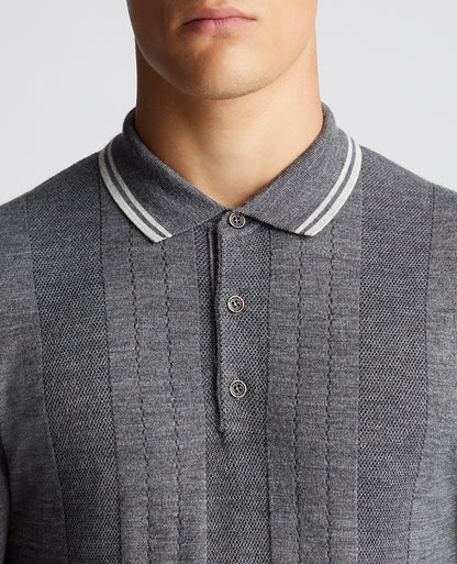 ID80066-Remus Grey Tipped Knitted Polo