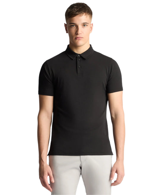 ID25164-Remus Black Tencel Polo Shirt