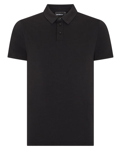 ID25164-Remus Black Tencel Polo Shirt