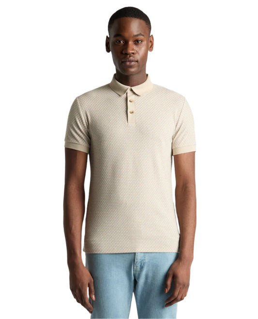 ID25174-Remus Beige Jaquard Polo Shirt