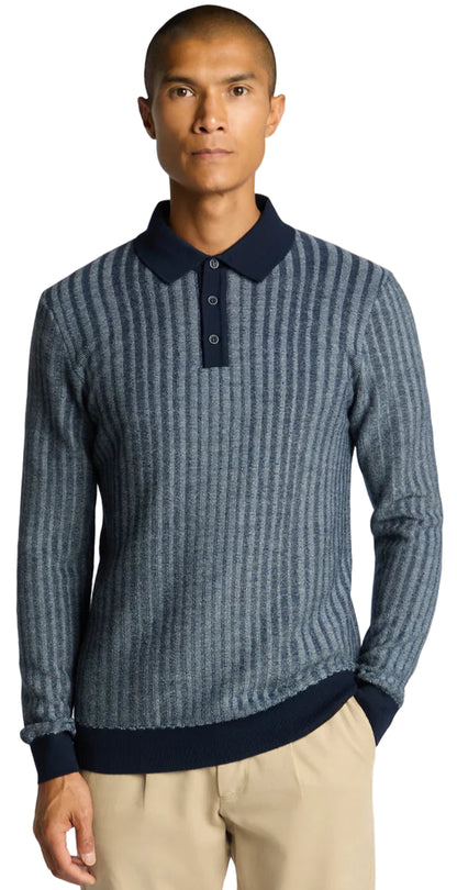 ID25565-Remus Navy Long Sleeve Polo Shirt