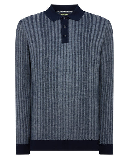 ID25565-Remus Navy Long Sleeve Polo Shirt