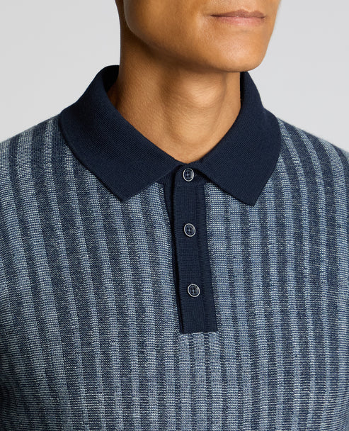 ID25565-Remus Navy Long Sleeve Polo Shirt