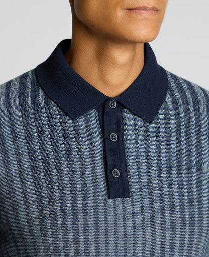 ID25565-Remus Navy Long Sleeve Polo Shirt