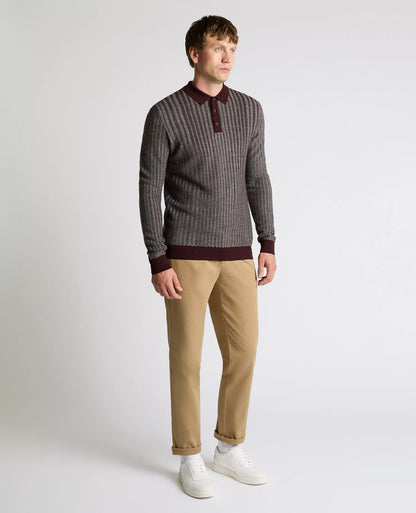 ID25563-Remus Mulberry Long Sleeve Polo Shirt