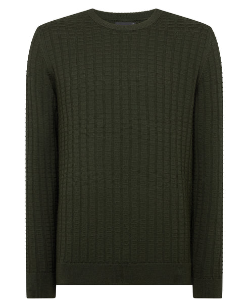 ID25573-Remus Green Waffle Knitwear