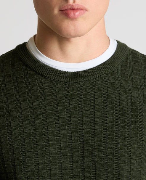 ID25573-Remus Green Waffle Knitwear